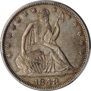Obverse of 1848 Liberty Seated Half Dollar