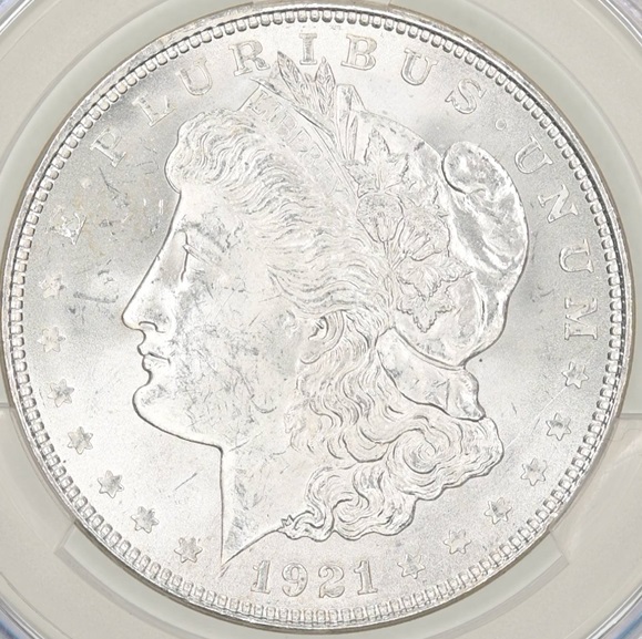 CAC 1921 Morgan Dollar Obverse