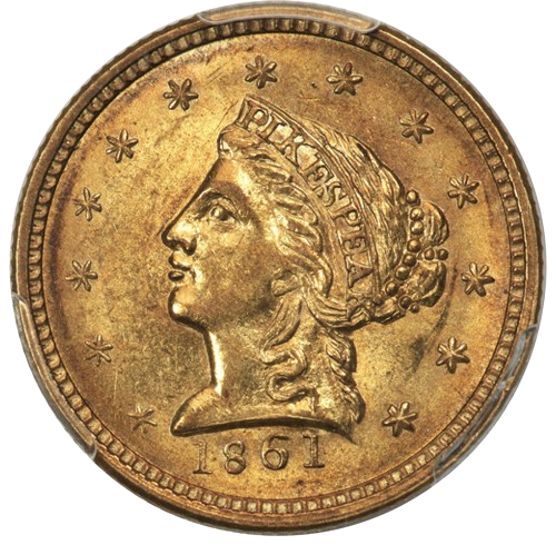1861 Clark, Gruber & Co. Gold, $2.5 Denomination Obverse