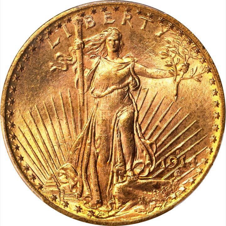 Obverse photo of 1914-S $20 Saint-Gaudens Double Eagle from Stack's Bowers
