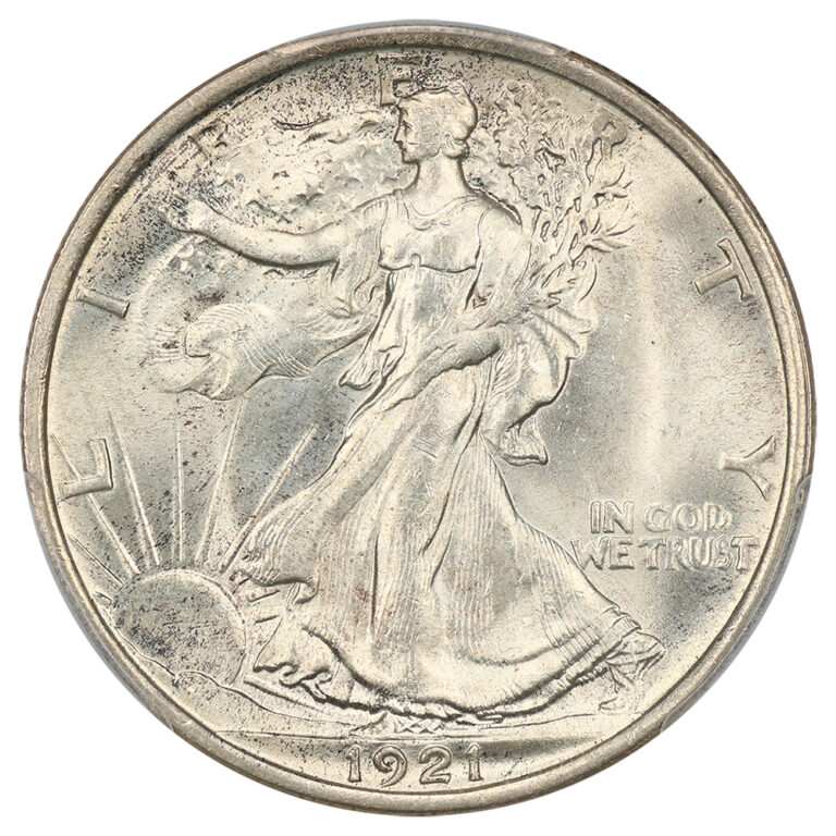 Obverse of 1921 Walking Liberty Half Dollar