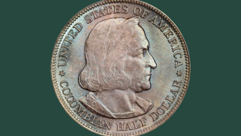 Obverse of 1893 Columbian Exposition Half Dollar, Photo by Stacks and Bowers