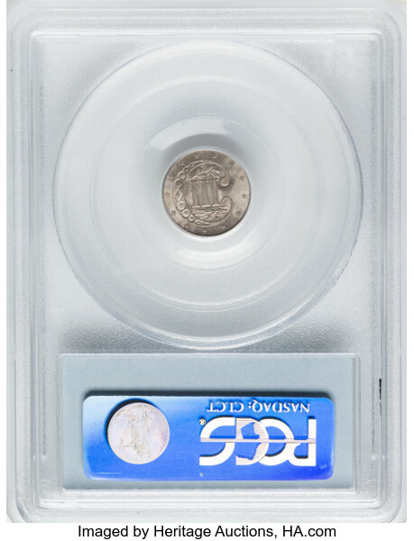 Obverse slab shot of PCGS 1856 Three cent silver, courtesy of Heritage Auctions
