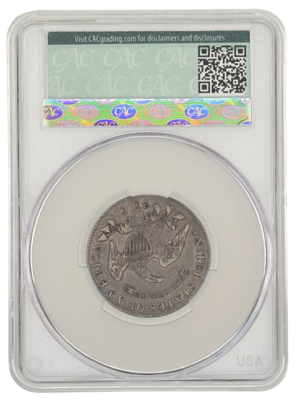 1822 Capped Bust Quarter Dollar graded a VF35 in a CAC Holder, Reverse