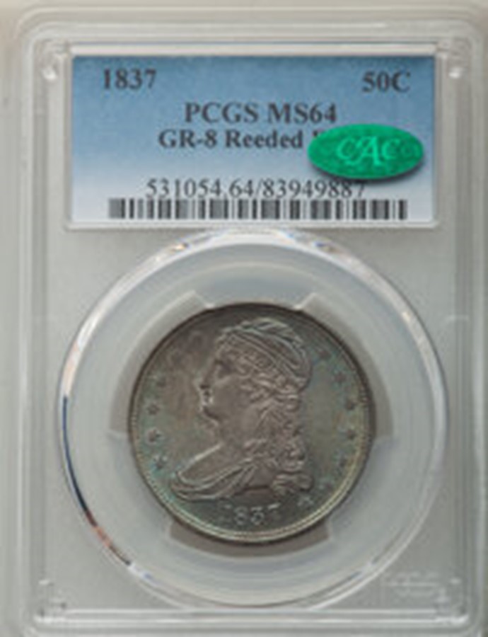1837 Half Dollar in PCGS Holder, Obverse Slab Shot