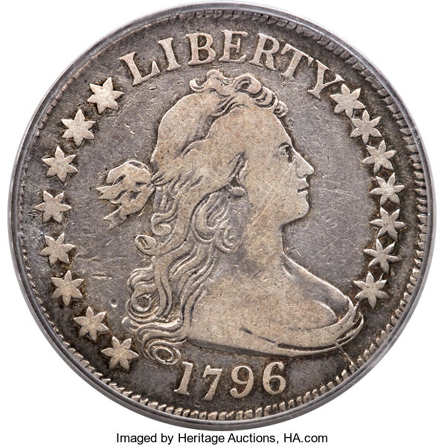 Obverse photo of a raw 1796 Liberty Head Half Dollar