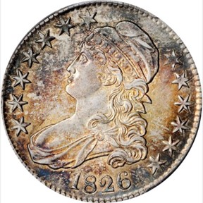 Obverse photo of a raw 1826 Half Dollar