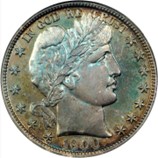 Raw obverse of 1900 Barber Half Dollar