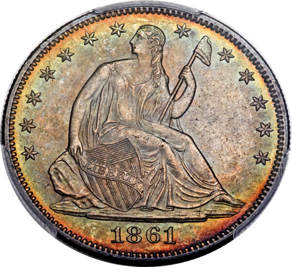 1861 Liberty Seated Raw Obverse