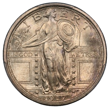 1917 Full Head Standing Liberty Quarter Obverse