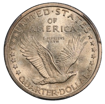 1917 Full Head Standing Liberty Quarter Reverse