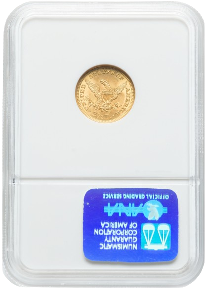 1906 $2.5 Gold in slab Reverse