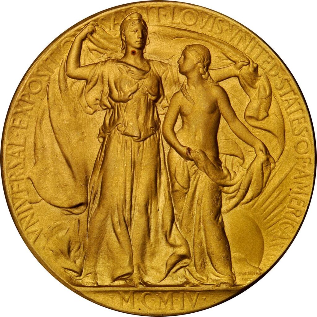 Louisiana Purchase Expo copper medal obverse