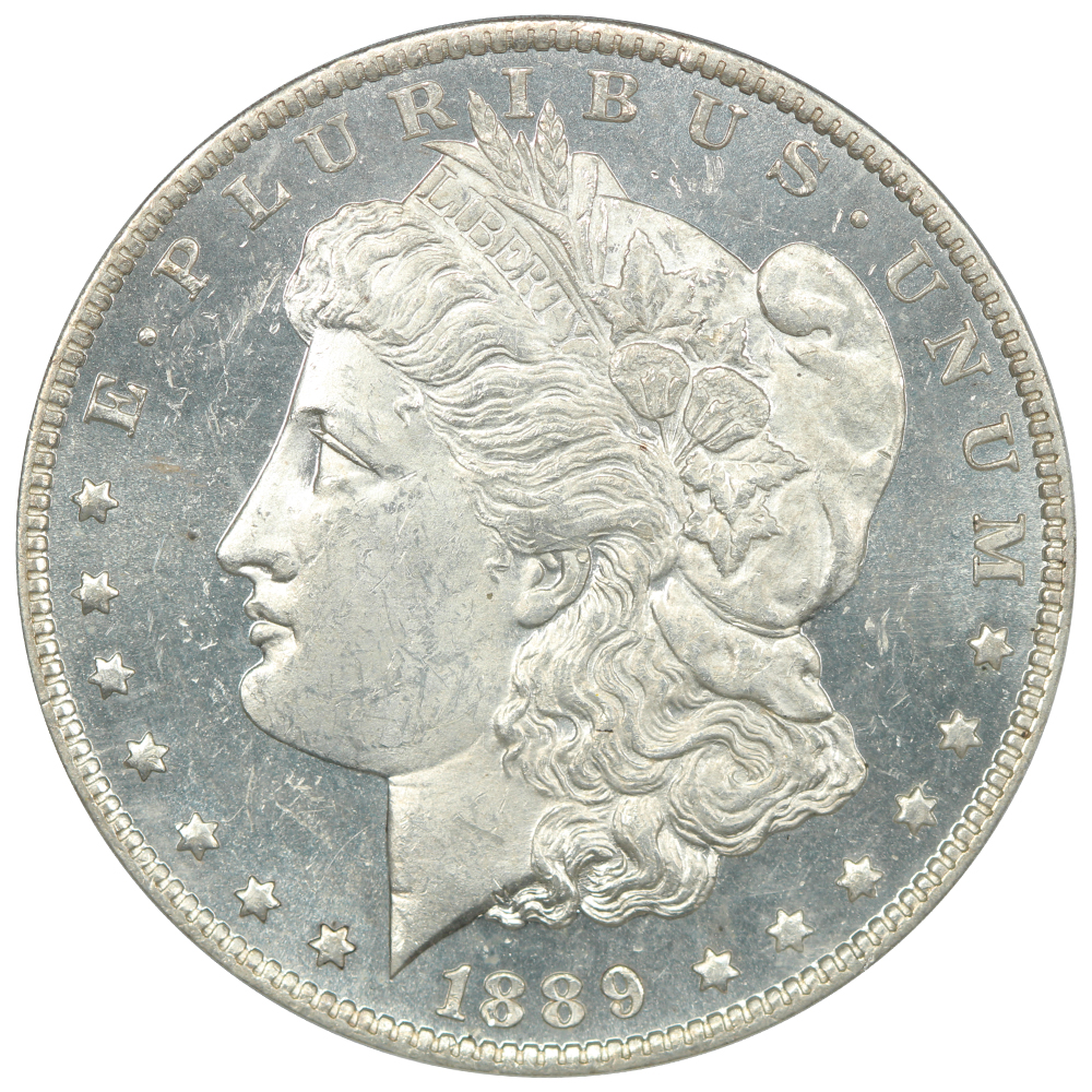 1889-O Morgan Dollar, raw obverse