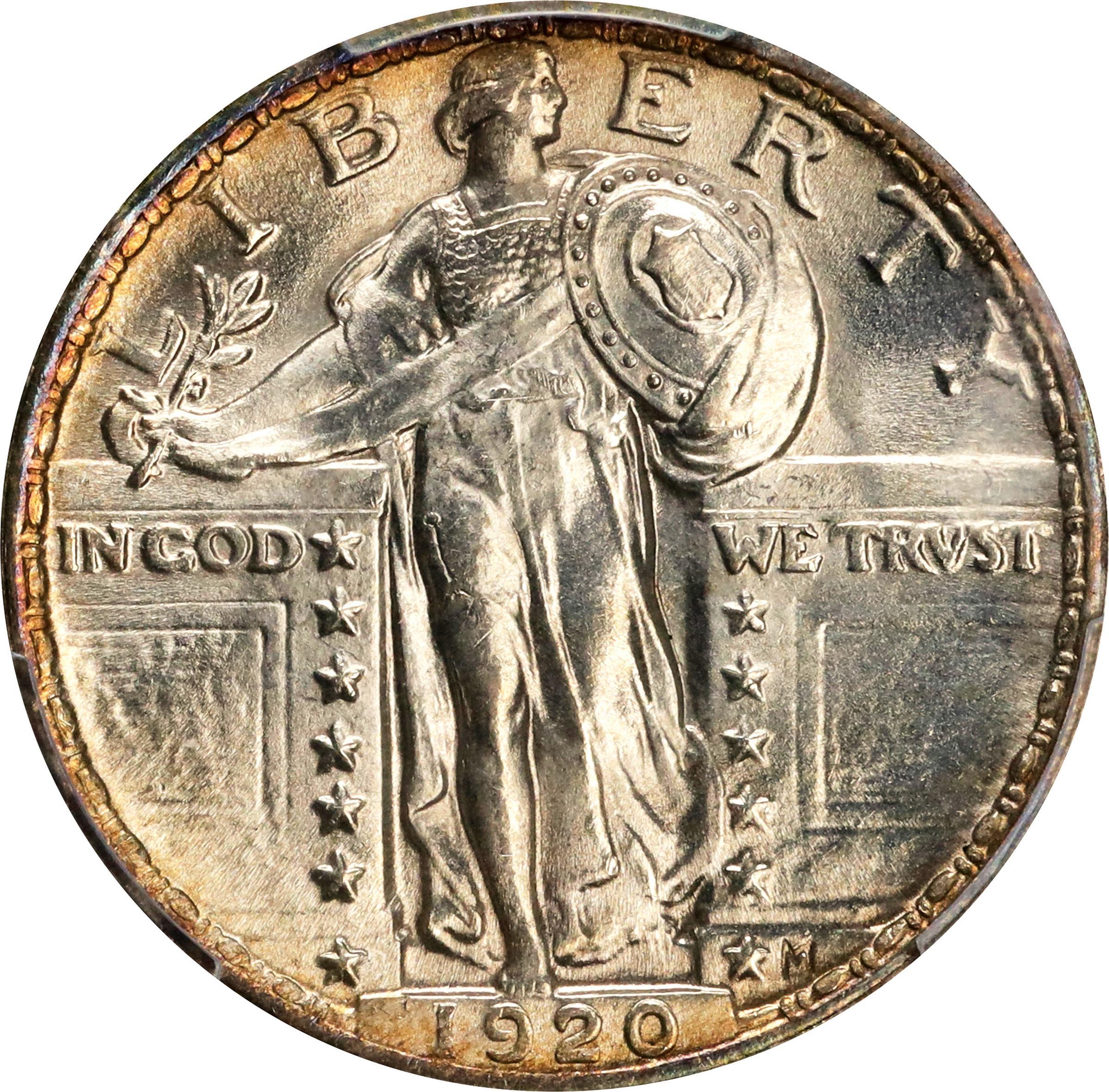 1920 Standing Liberty Quarter, Raw Obverse