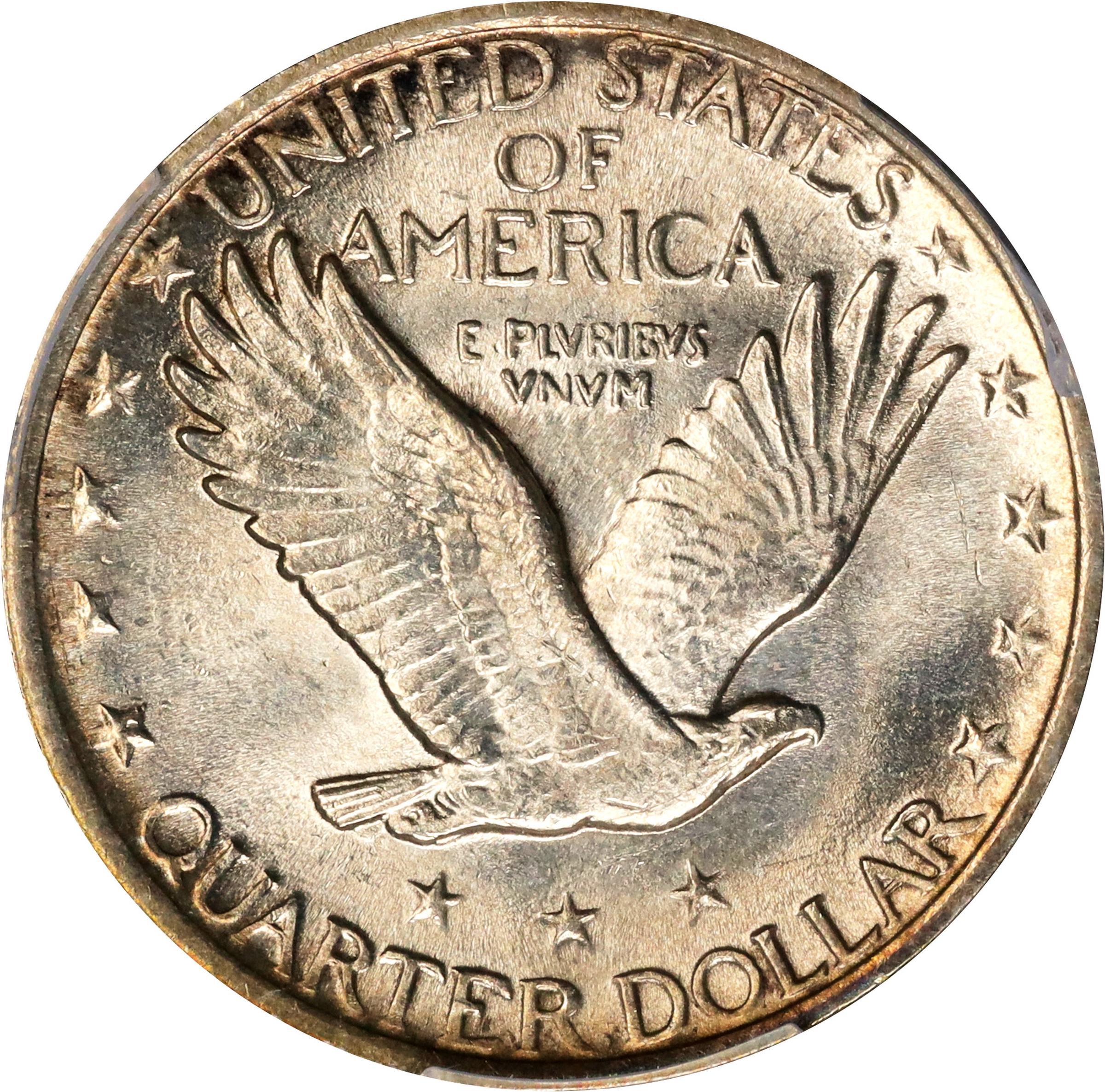 1920 Standing Liberty Quarter, Raw Reverse