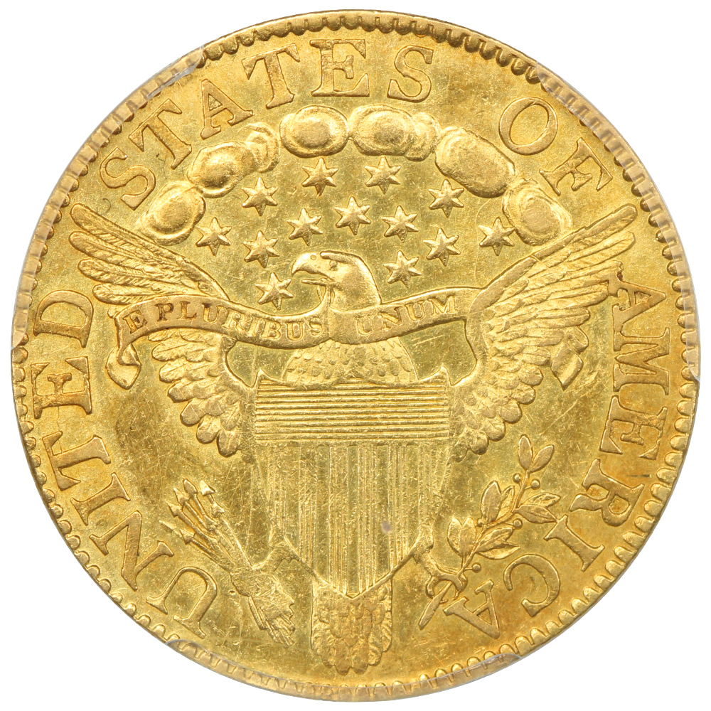Raw reverse of 1803 over 2 Draped Bust $5 Gold