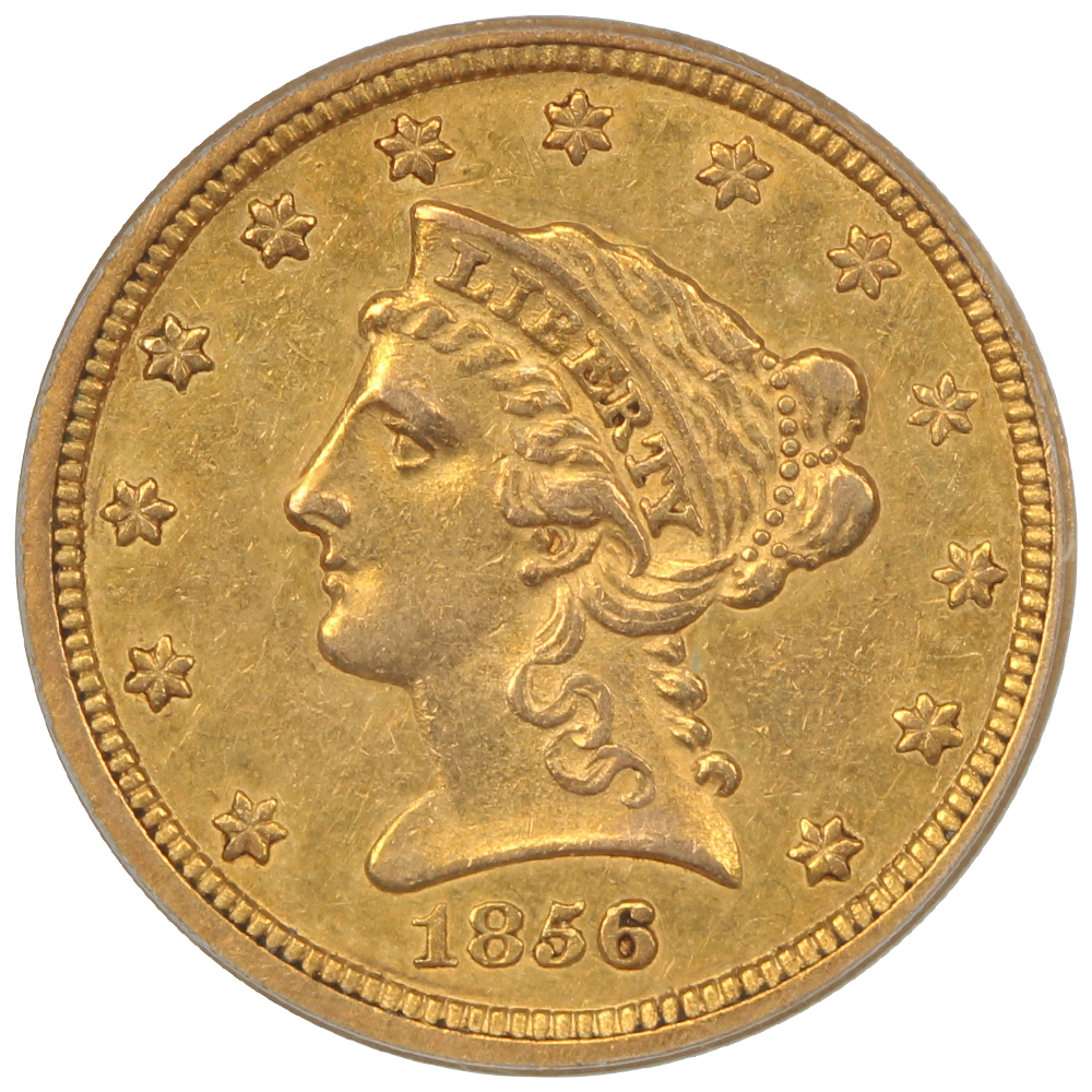 1856-S $2.5 Gold raw obverse