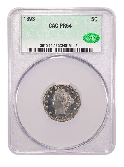Obverse Slab Shot of 1893 Liberty Head Nickel