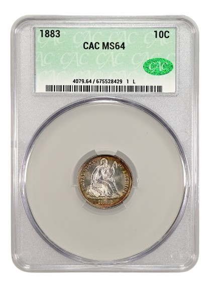 1883 Liberty Seated Dime Obverse Slab Shot