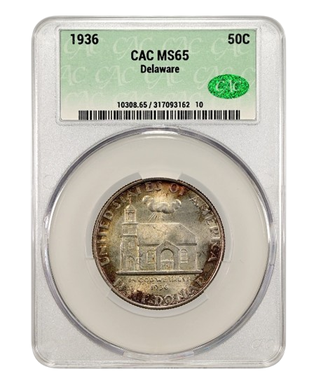 1936 Delaware Half Dollar Obverse Slab Shot