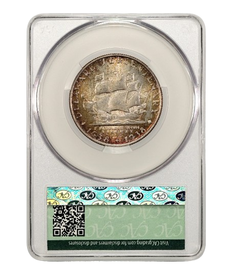 1936 Delaware Half Dollar Reverse Slab Shot