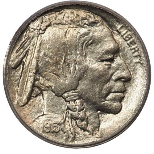 Raw Obverse of 1913-S Buffalo, Type 2 Nickel