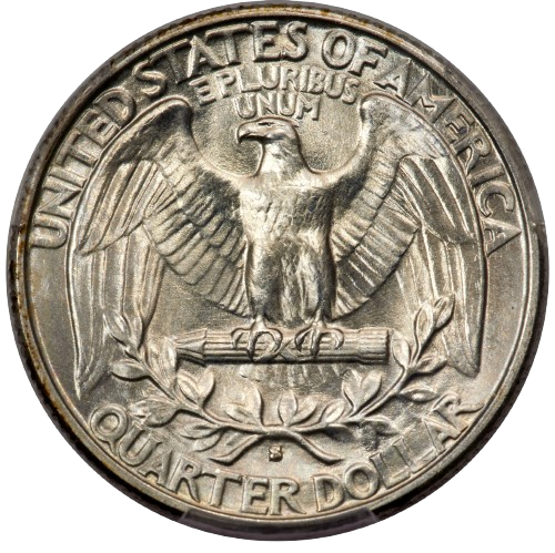 Reverse of a raw 1932-S Washington Quarter