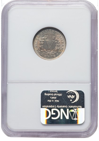 NGC Reverse slab shot of a 1911 Liberty "V" Nickel