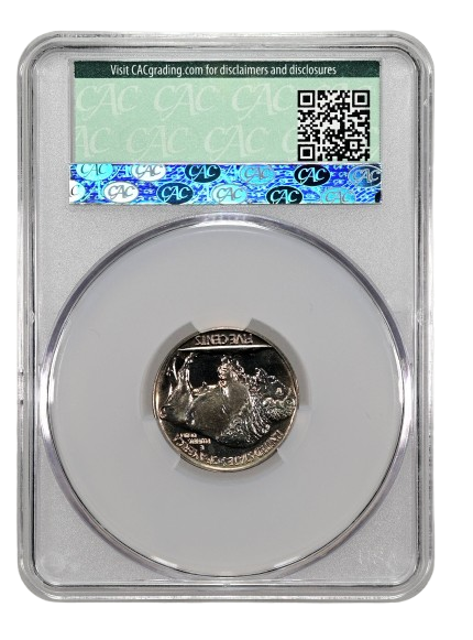 CAC Reverse Slab Shot of a 1937 Buffalo Nickel