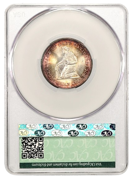 CAC Reverse Slab Shot of an 1893 Isabella Quarter
