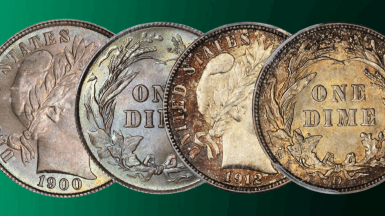 Barber Dimes Overlapping on Gradient Background
