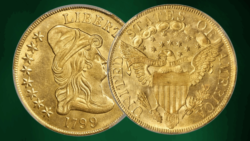 1799 Draped Bust Eagle Reverse overlaying the Obverse
