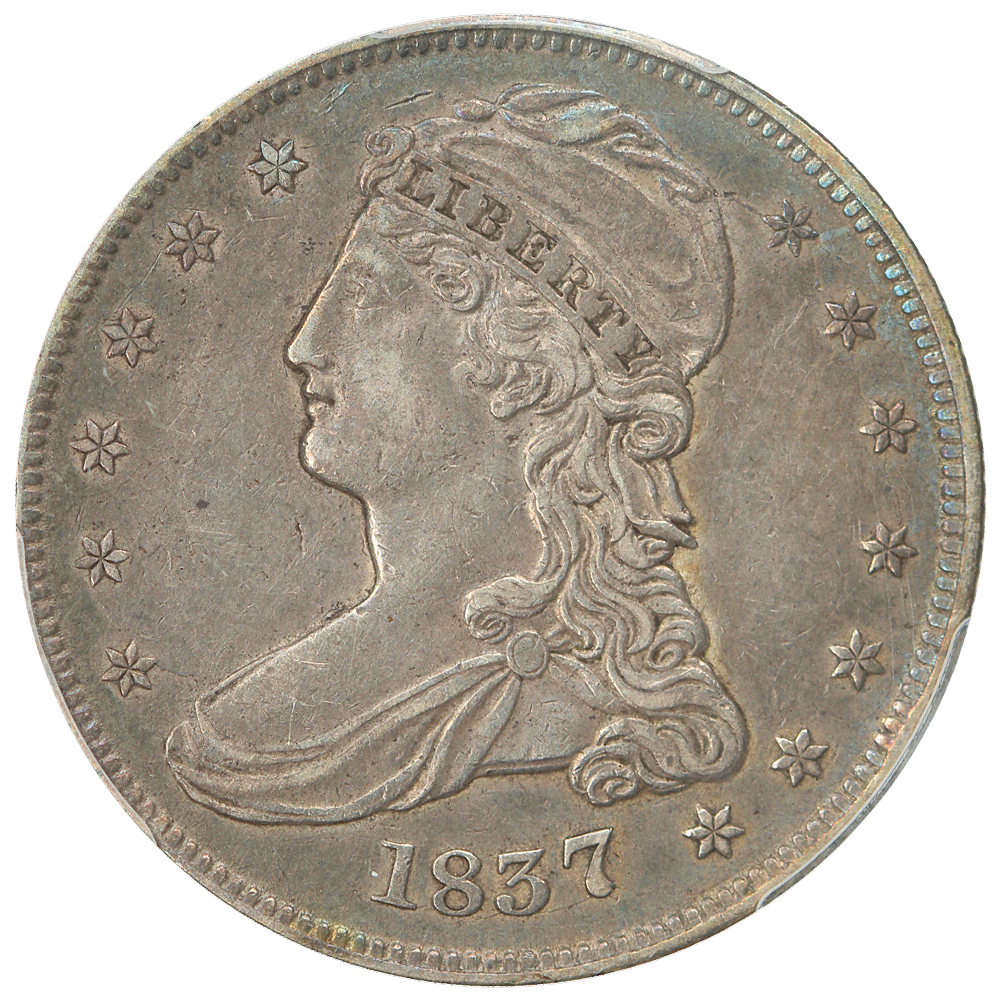 Obverse of an 1837 Half Dollar