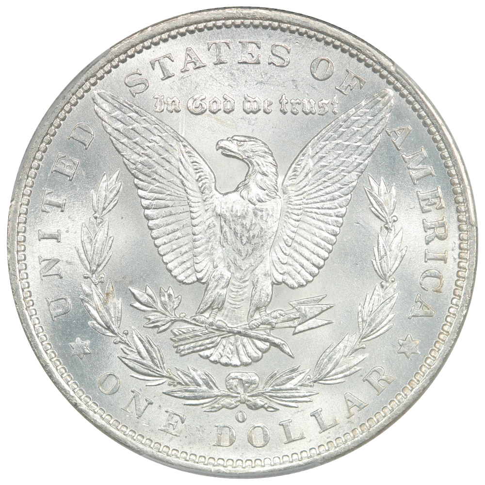Reverse of a raw 1979-O Morgan dollar