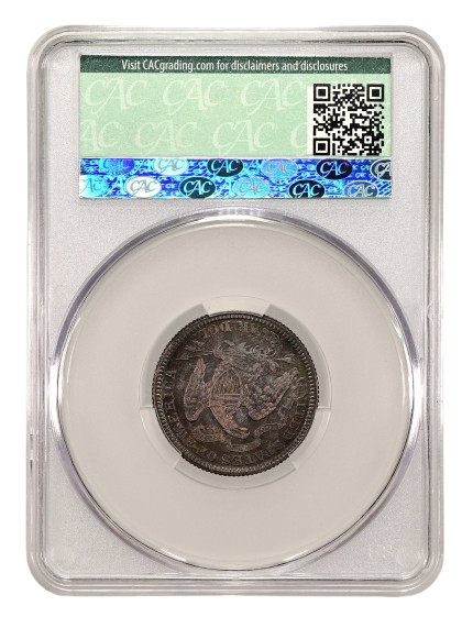 CAC Reverse slab shot of an 1883 Liberty Seated Quarter