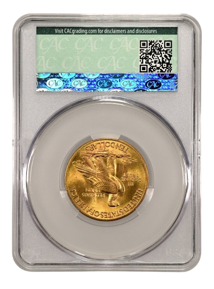 CAC reverse slab shot of a 1915 Indian Eagle