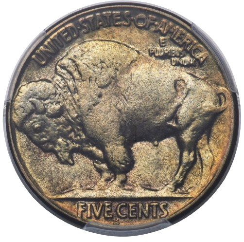 Reverse of a raw 1926-S Buffalo Nickel