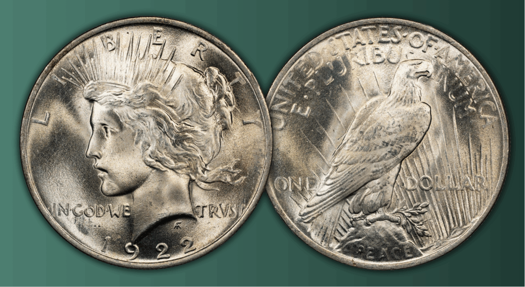 obverse and reverse of peace dollar