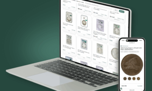 image of laptop and mobile phone with the CAC Coin Marketplace on the screens