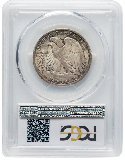 Reverse CAC slab shot of a 1916-D Walking Liberty Half Dollar graded an MS64