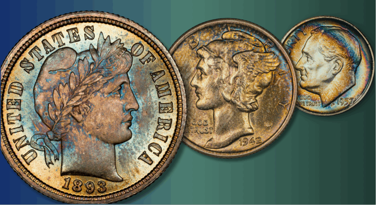 obverse of barber, mercury, and roosevelt dimes