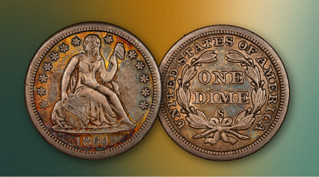 obverse and reverse of liberty seated dime