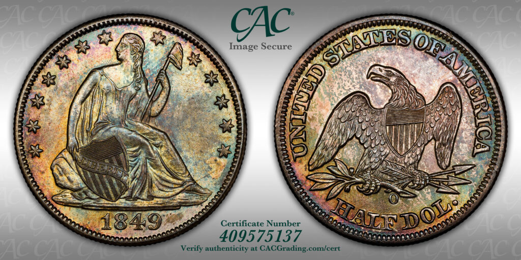 CACG image secure of 1849 Liberty Seated 50c