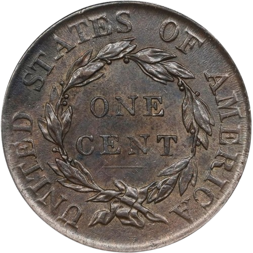 The reverse of a raw 1818 Matron Head Large Cent.