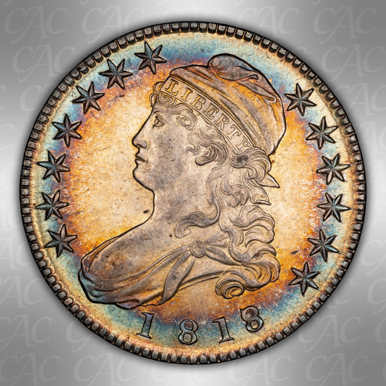 18187 Capped Bust Half Dollar, Small 8, O-102a CAC AU58