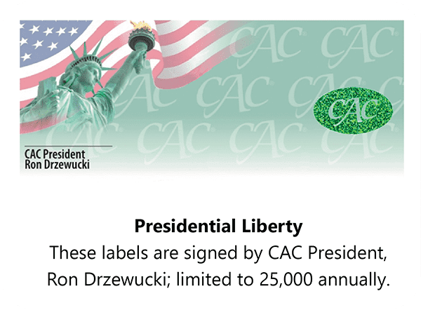 CAC Grading Presidential Libery Label